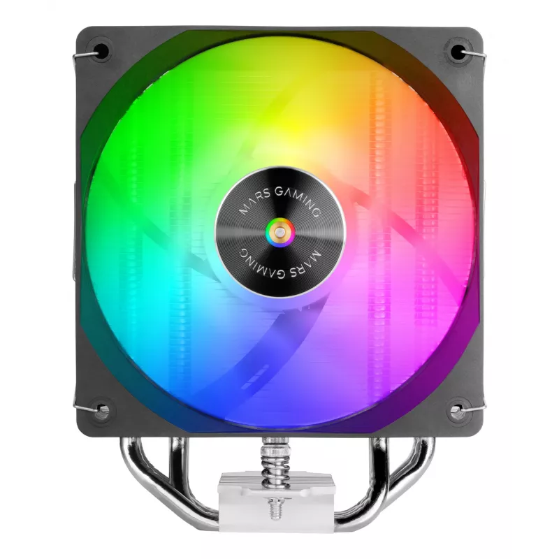 Õhkjahuti TACENS Mars Gaming MCPU-X4ARGB — 120 mm ARGB ventilaator, 4 soojustoru, TDP 220 W, PWM, LGA1200 tugi