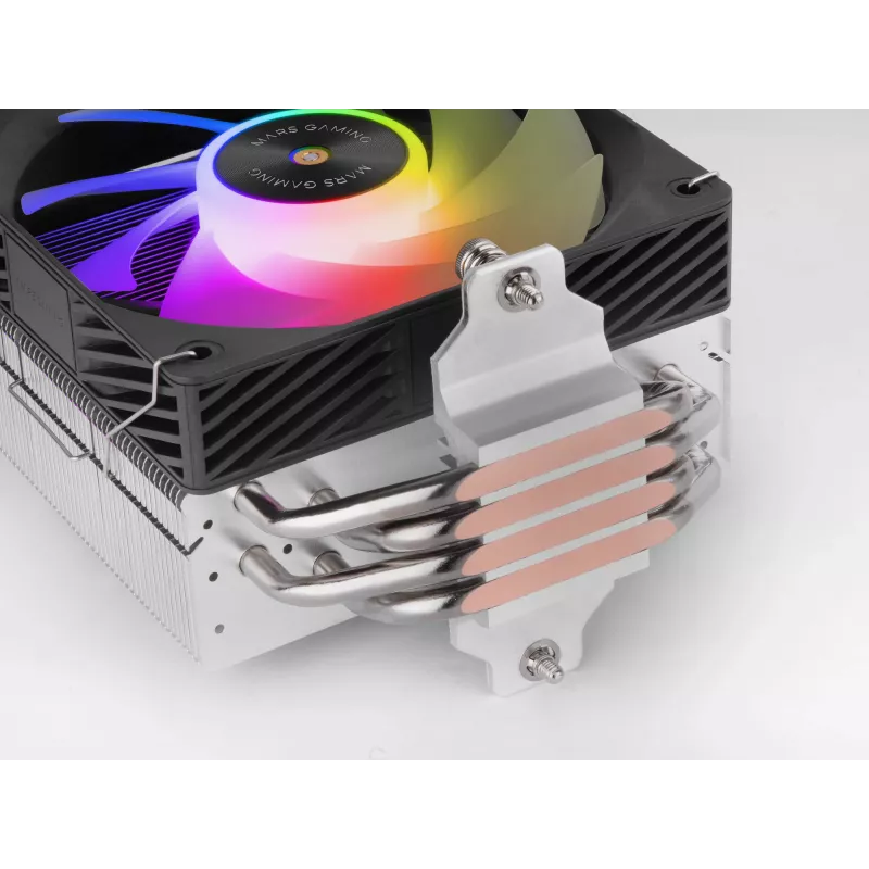 Õhkjahuti TACENS Mars Gaming MCPU-X4ARGB — 120 mm ARGB ventilaator, 4 soojustoru, TDP 220 W, PWM, LGA1200 tugi