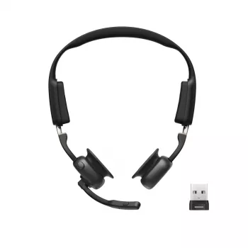 SHOKZ OpenMeet UC juhtmevaba Bluetooth luu juhtivusega videokonverentsikõrvaklapid USB-A adapteriga