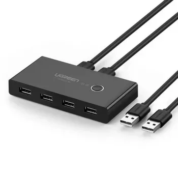 UGREEN 30767 — USB 2.0 jaotur 6 pordiga, 1,5 m kaabel, 5 V/2 A, must