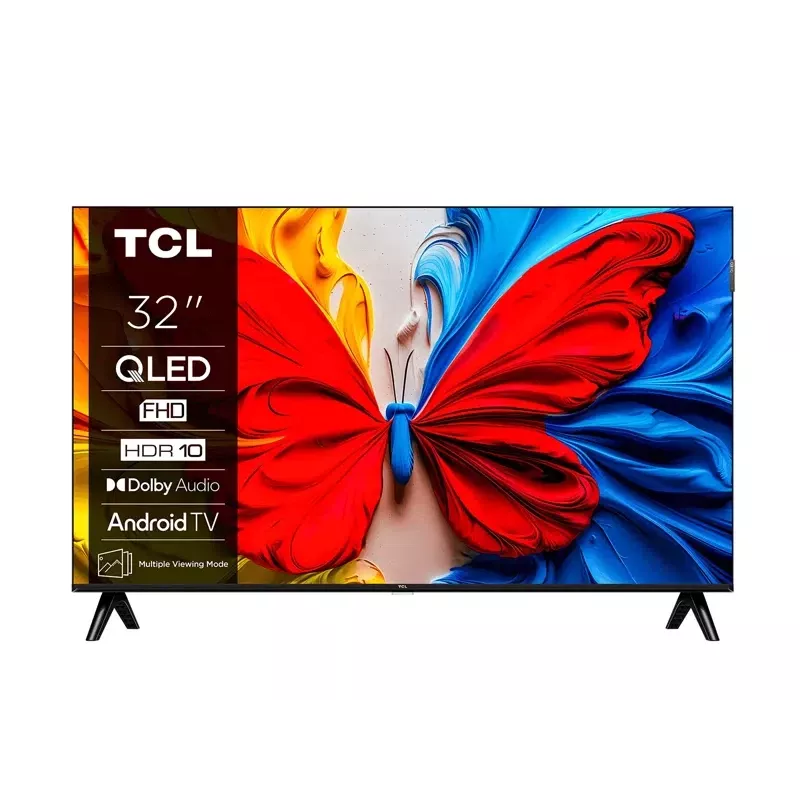 TCL 32V5C 32-tolline QLED Full HD nutiteler, Android TV, 1920×1080, 60Hz, 2×HDMI, Wi‑Fi, Bluetooth, 20W, must