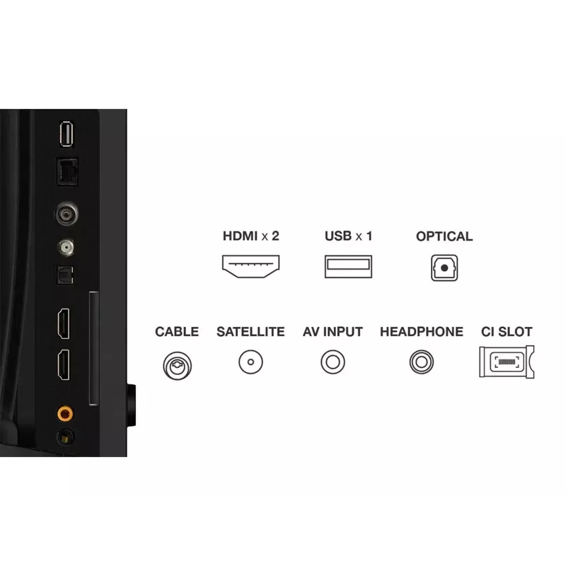 TCL 32V5C 32-tolline QLED Full HD nutiteler, Android TV, 1920×1080, 60Hz, 2×HDMI, Wi‑Fi, Bluetooth, 20W, must