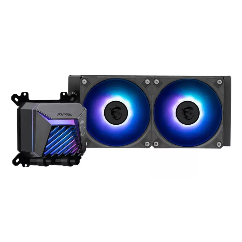 MAG Coreliquid A15 240 kõik-ühes vedelikjahuti — 240 mm radiaator, 2×120 mm ventilaatorit, LGA1700/AM4/AM5, must