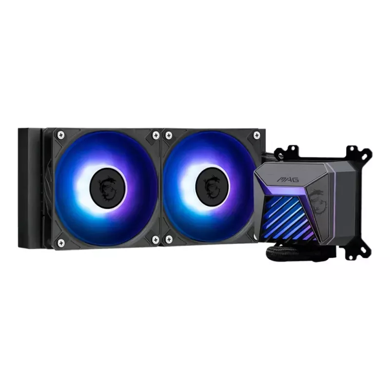 MAG Coreliquid A15 240 kõik-ühes vedelikjahuti — 240 mm radiaator, 2×120 mm ventilaatorit, LGA1700/AM4/AM5, must