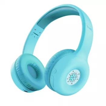 Peakomplekt TRUST Nouna binauraalne Bluetooth/USB-C juhtmega ja juhtmevaba, kokkupandav, lastele, sinine, 4 cm draiverid