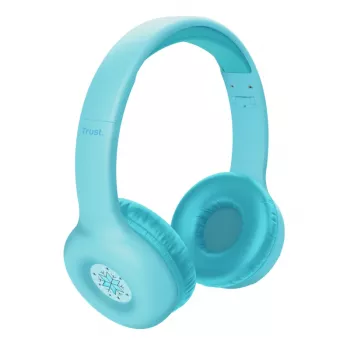 Peakomplekt TRUST Nouna binauraalne Bluetooth/USB-C juhtmega ja juhtmevaba, kokkupandav, lastele, sinine, 4 cm draiverid
