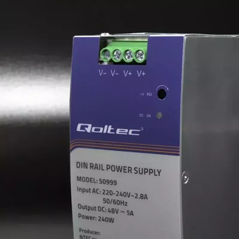 DIN-liistu toiteallikas QOLTEC 50999, 240 W, 48 V alalisvool, 5 A väljund