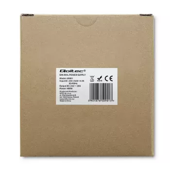 Tööstuslik DIN-liistule paigaldatav toiteplokk QOLTEC 50901 — 480W, 24V DC, 20A