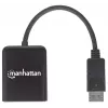 Manhattan DisplayPort 1.2 kuni 2-pordiline DisplayPort 1.2 jaotur-hub koos MST-ga, 4K@30Hz, USB-A toitega, videoseina funktsioon, must, MST = mitme voo transport, 3-aastane garantii