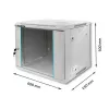 19-tolline Rack-kapp QOLTEC 9U mudel 54484, mõõtmed 600x500x450 mm