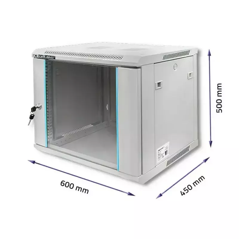 19-tolline Rack-kapp QOLTEC 9U mudel 54484, mõõtmed 600x500x450 mm