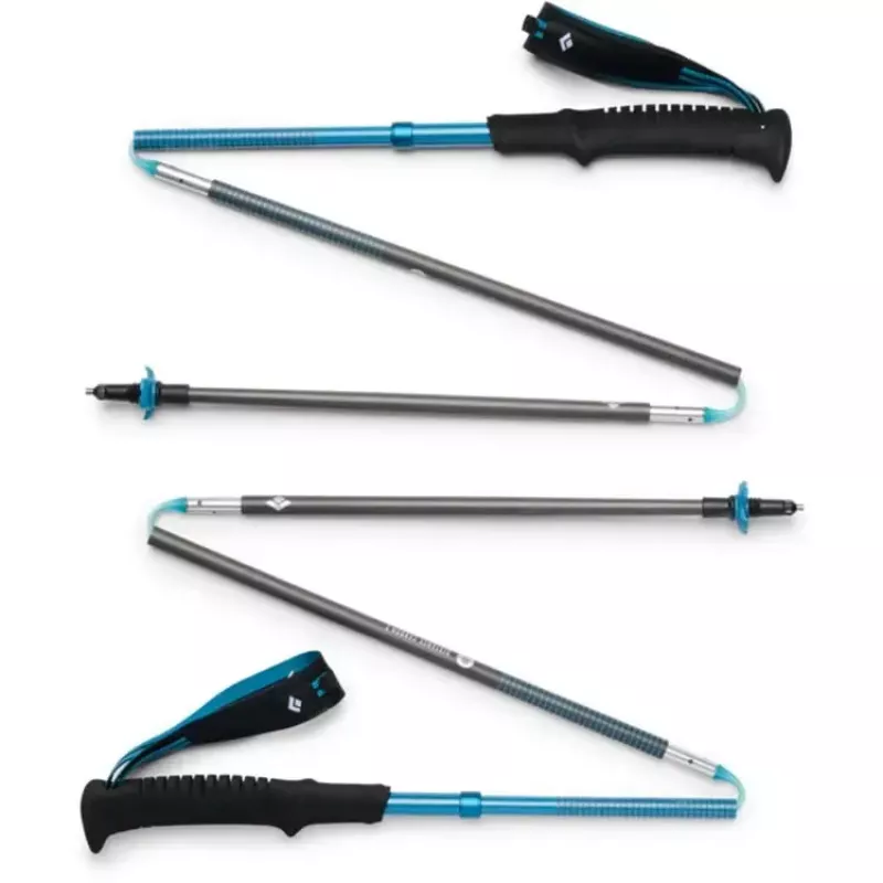 Matkakepid Must Diamond Distance Carbon Z — süsinikust kokkupandavad kepid, 110 cm, 3 sektsiooni, 264 g