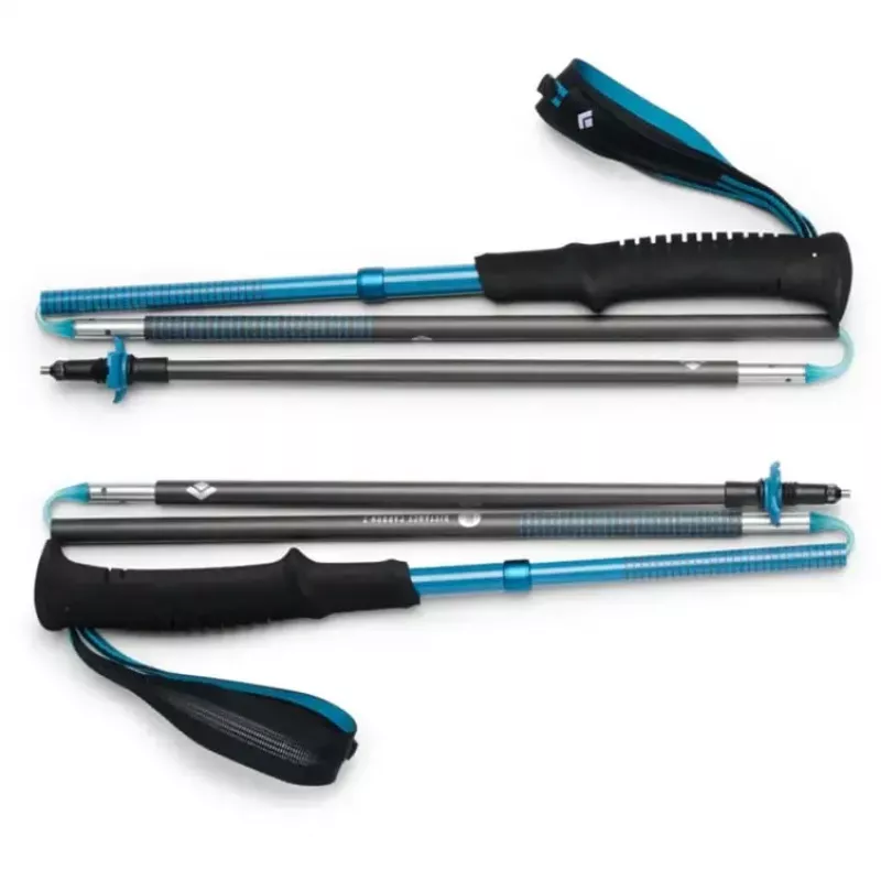 Matkakepid Must Diamond Distance Carbon Z — süsinikust kokkupandavad kepid, 110 cm, 3 sektsiooni, 264 g