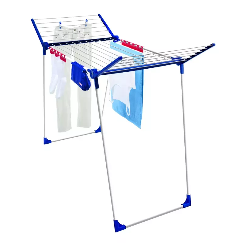 Põrandal seisev kuivatusrest Leifheit Pegasus 180 Plus — kokkupandav metallist/plastist kuivati, 18 m kuivatuspinda, 870×1570×660 mm