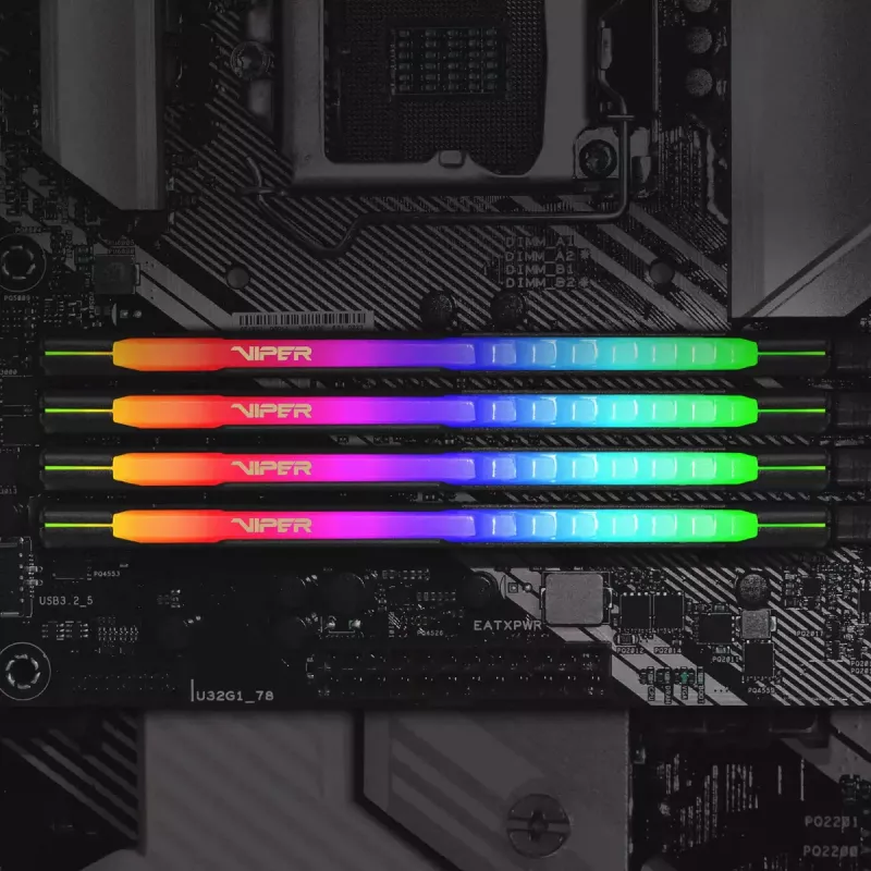 PATRIOT Viper Steel RGB DDR4 32GB (2x16GB) 3200MHz 288-pin DIMM, 44mm kõrgus