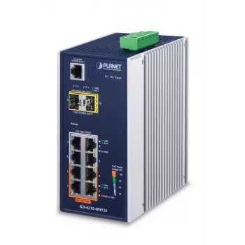 PLANET Hallatav lüliti - tööstuslik 4-port 10/100/1000T 802.3at PoE + 4-port 10/100/1000T + 2-port 100/1000X SFP