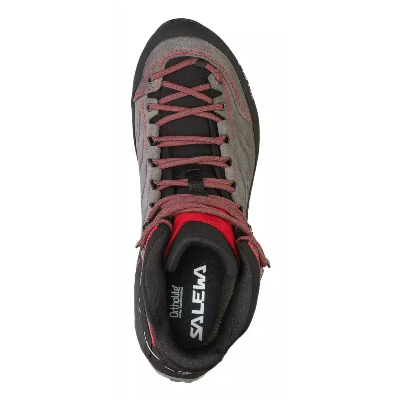 Salewa MTN Trainer Mid GTX meessoost täiskasvanutele süsi-hall punane nahk seemisnahk Vibram