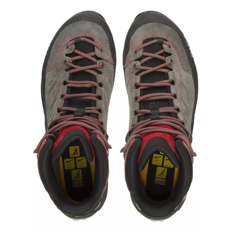 Salewa MTN Trainer Mid GTX meessoost täiskasvanutele süsi-hall punane nahk seemisnahk Vibram