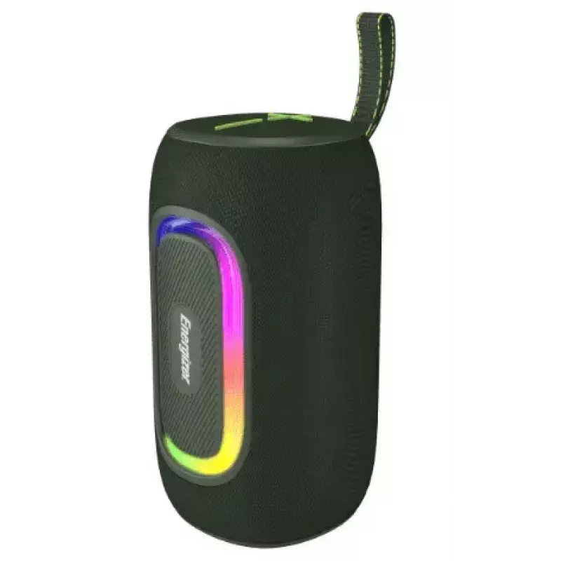 Kaasaskantav/peokõlar Energizer BTS163 — 16 W RMS, Bluetooth, Li‑Ion 1800 mAh, MicroSD, mitmevärviline valgustus, must