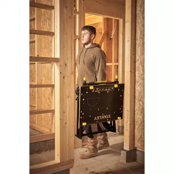 Puidutöötlemise töölaud Stanley STST83800-1 bambusest terasest must kollane 625mm