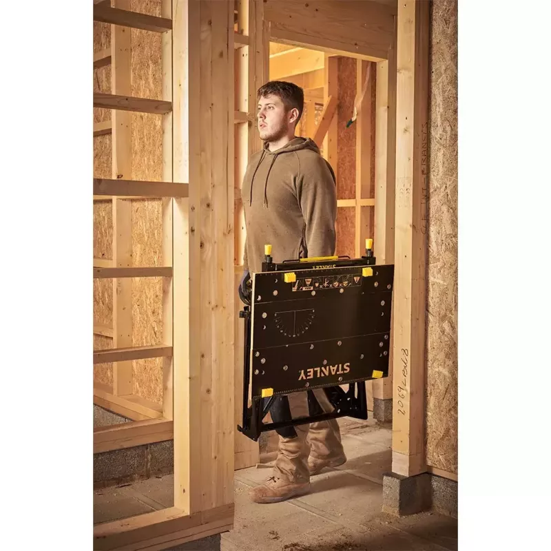 Puidutöötlemise töölaud Stanley STST83800-1 bambusest terasest must kollane 625mm