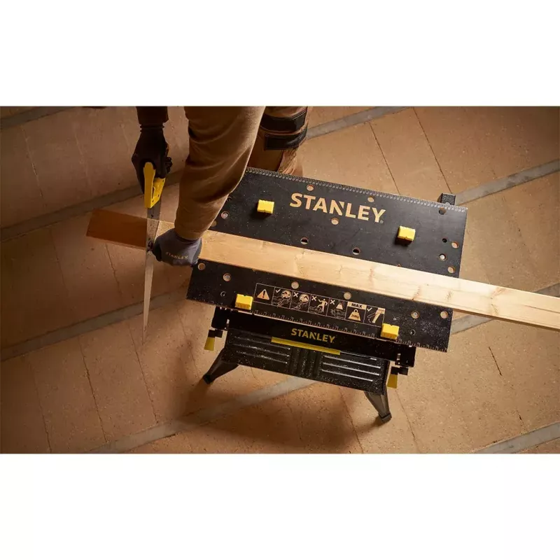 Puidutöötlemise töölaud Stanley STST83800-1 bambusest terasest must kollane 625mm