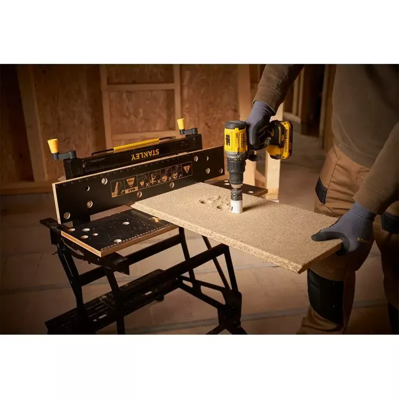 Puidutöötlemise töölaud Stanley STST83800-1 bambusest terasest must kollane 625mm