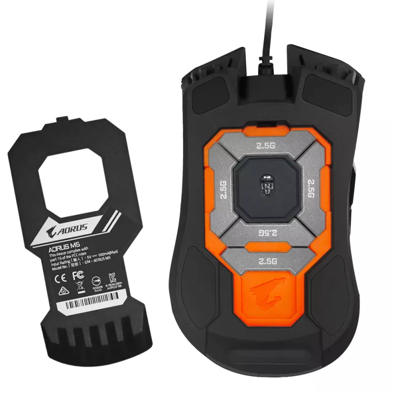 GIGABYTE AORUS M5 mängurihiir, paremakäeline, USB Type-A, optiline, 16000 DPI