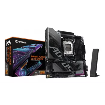GIGABYTE B840M AORUS ELITE WIFI6E emaplaat - AMD Ryzen 9000 protsessoritele, 10+2+2 faasi VRM, kuni 8200MHz DDR5(O.C), 2xPCIe 4.0 M.2, Wi-Fi 6E, 2.5GbE LAN, USB 3.2 Gen 2