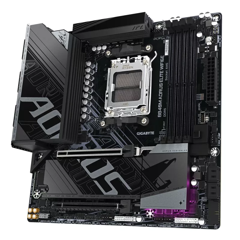 GIGABYTE B840M AORUS ELITE WIFI6E emaplaat - AMD Ryzen 9000 protsessoritele, 10+2+2 faasi VRM, kuni 8200MHz DDR5(O.C), 2xPCIe 4.0 M.2, Wi-Fi 6E, 2.5GbE LAN, USB 3.2 Gen 2