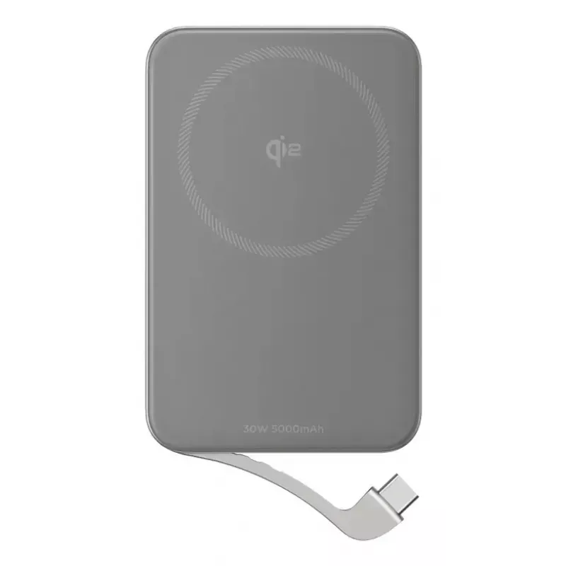 Power bank EcoFlow Rapid 5000 (Lithium-Ion 5000 mAh, PD fast charge, 30 W total, wireless, USB-C, Silver)