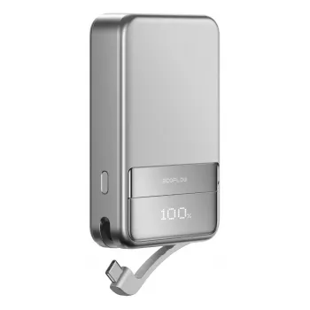 Power bank EcoFlow Rapid 5000 (Lithium-Ion 5000 mAh, PD fast charge, 30 W total, wireless, USB-C, Silver)