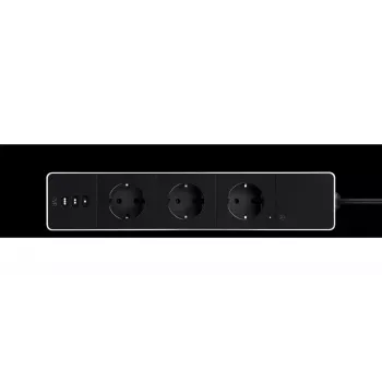 Pikendusjuhe Eve Energy Strip must valge 3 vahelduvvoolupesa 120-230 V 1,9 m