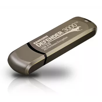 Kanguru Defender 3000™ SuperSpeed USB 3.0 | Turvaline Välkmälupulk | FIPS 140-3 Level 3 ootel, FIPS 140-2 Level 3 sertifitseeritud | AES-XTS 256-bitine riistvaraline krüptimine | TAA-le vastav |