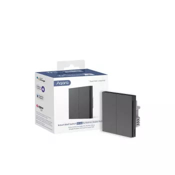 AQARA Smart Wall Switch H1 EU (ilma neutraalita, topeltklahv) (WS-EUK02-G), hall - Zigbee seinlüliti topeltreleega