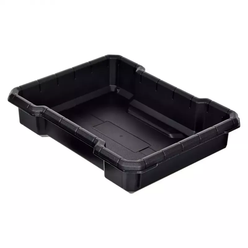 Keter virnastatavad hoiukastid 250927 — 3-osaline komplekt virnastatavaid tehnopolümeerist korraldajaid rataste ja lukuga, 525×694×411 mm, must