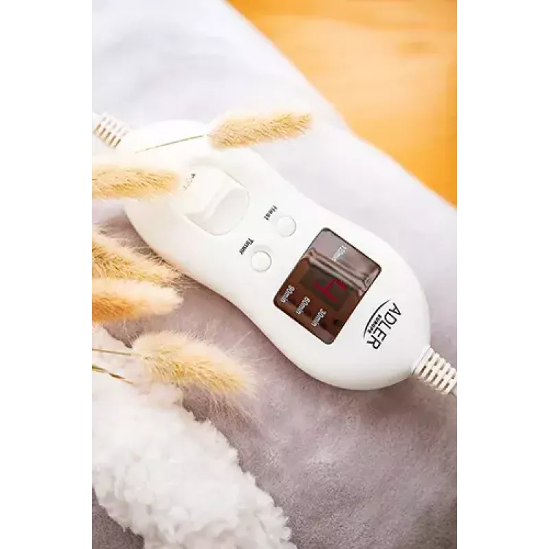Elektritekk Adler AD 7412 — 1-inimese fliistekk, 80 W, 8 kuumutusastet, pestav, taimer, hall