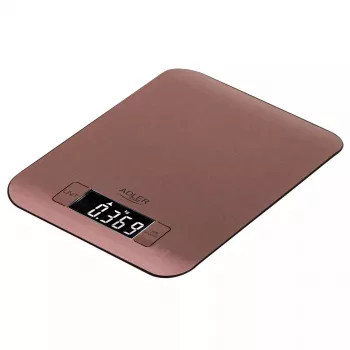 Elektrooniline köögikaal Adler AD 3183 — mahutavus 5 kg, täpsus 1 g, roostevabast terasest kaalumispind, vasevärv