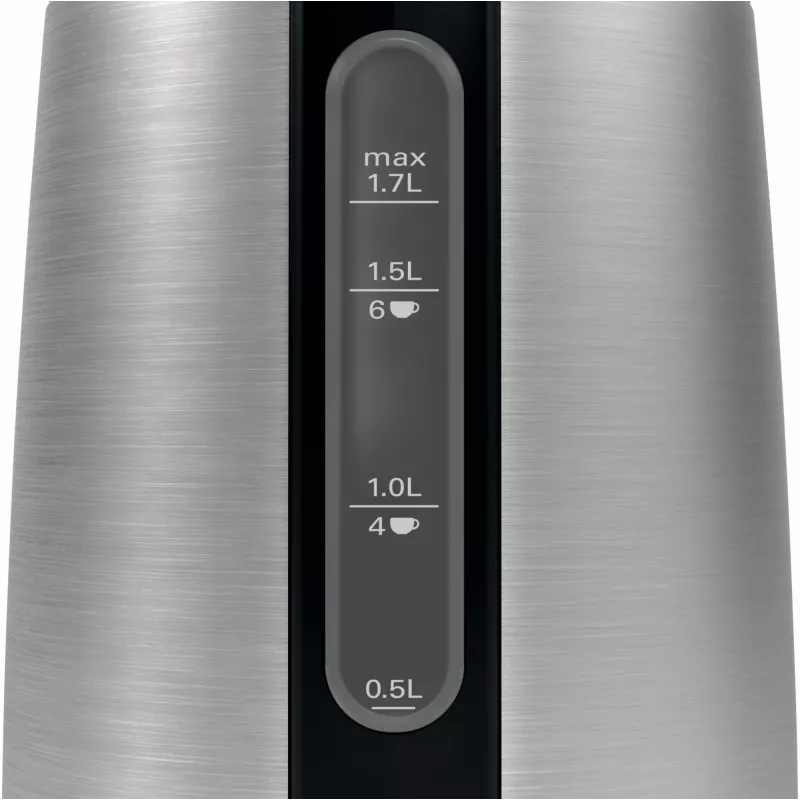 Bosch TWK3P420 elektriline veekeetja 1,7 L 2400 W Must, Roostevaba teras