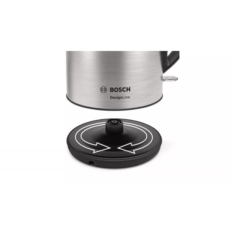 Bosch TWK3P420 elektriline veekeetja 1,7 L 2400 W Must, Roostevaba teras