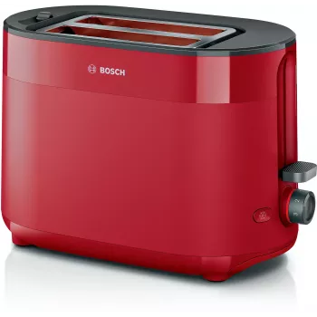 Röster Bosch TAT2M124 — 2 viilu 950 W, punane, saia tsentreerimine, sulatus, tõstuk