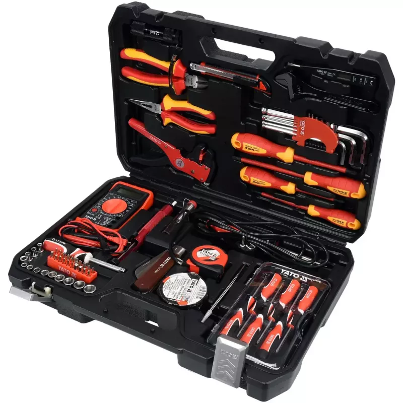 Mehaanikariistakomplekt Yato YT-39009 — 68-osaline komplekt, 1/4-tolline ajam, must kohver