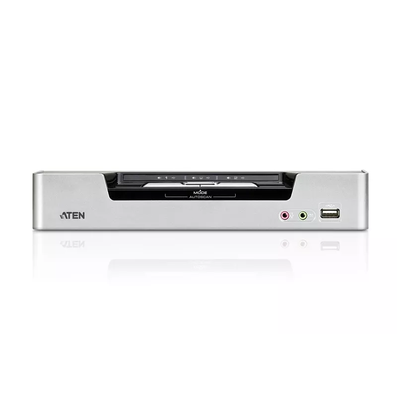 ATEN 2-Pordiline USB DVI Kahevaate KVM-lüliti heli ja USB 2.0 jaoturiga (KVM-kaablid kaasas)