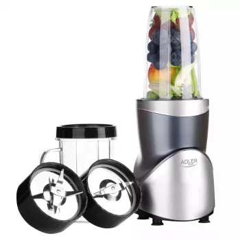 Lauapealne blender Adler AD 4084 Smoothie Set — 500 W (max 1200 W), 0,7 L klaaskann, eemaldatav kauss, must
