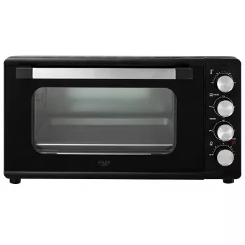 Miniahi Adler AD 6030 — 30 l / 1500 W, mehaaniline taimer, rotisserie, 230 °C, eraldiseisev, must