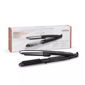 Sirgendusraud BABYLISS ST496E — aurupihustusstilisaator, laiad keraamilised plaadid 39×100 mm, 150–230°C, 67W, 2,5 m pöörduv juhe