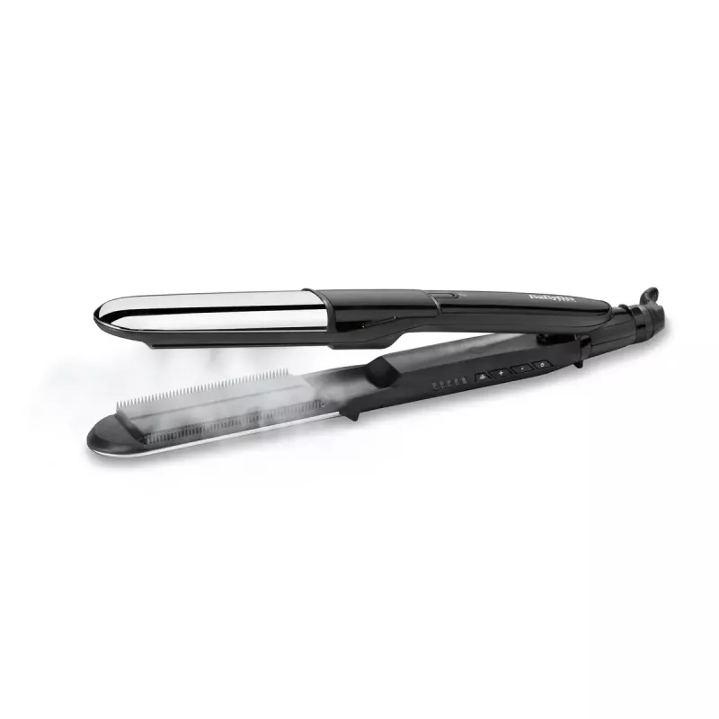 Sirgendusraud BABYLISS ST496E — aurupihustusstilisaator, laiad keraamilised plaadid 39×100 mm, 150–230°C, 67W, 2,5 m pöörduv juhe