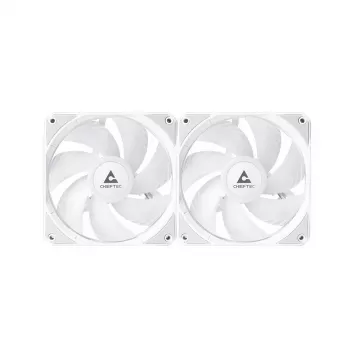 Vedelikjahutus AIO CHIEFTEC ICEBERG 240-RGB-W — 240 mm radiaator, 2 × 120 mm RGB ventilaatorit, valge