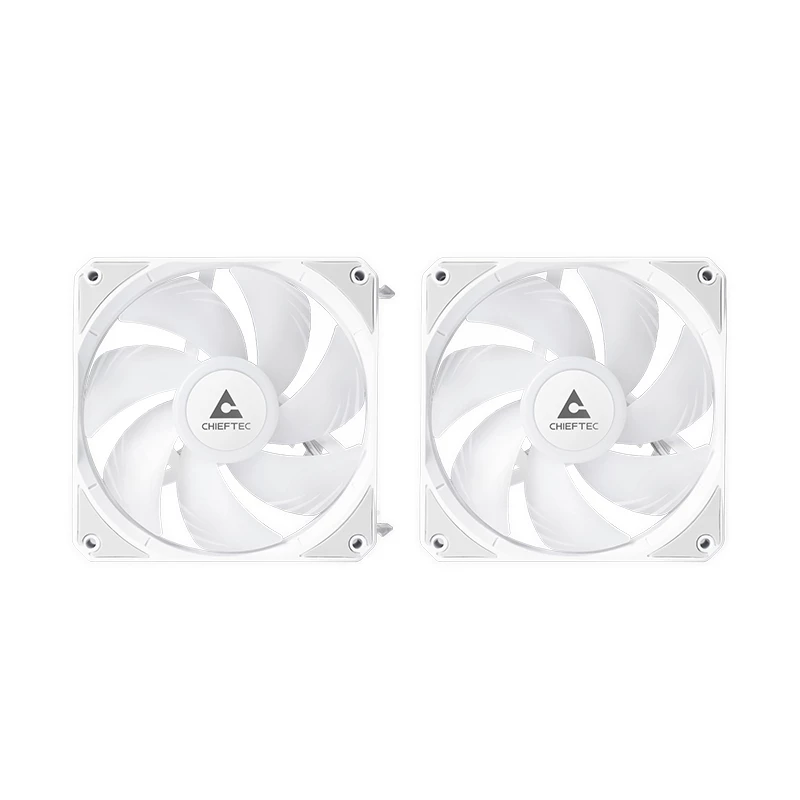 Vedelikjahutus AIO CHIEFTEC ICEBERG 240-RGB-W — 240 mm radiaator, 2 × 120 mm RGB ventilaatorit, valge