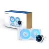 Vedelikjahutus AIO CHIEFTEC ICEBERG 240-RGB-W — 240 mm radiaator, 2 × 120 mm RGB ventilaatorit, valge